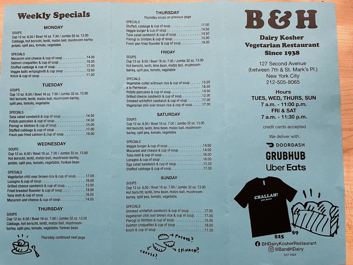 B&H Dairy Menu - Image 2